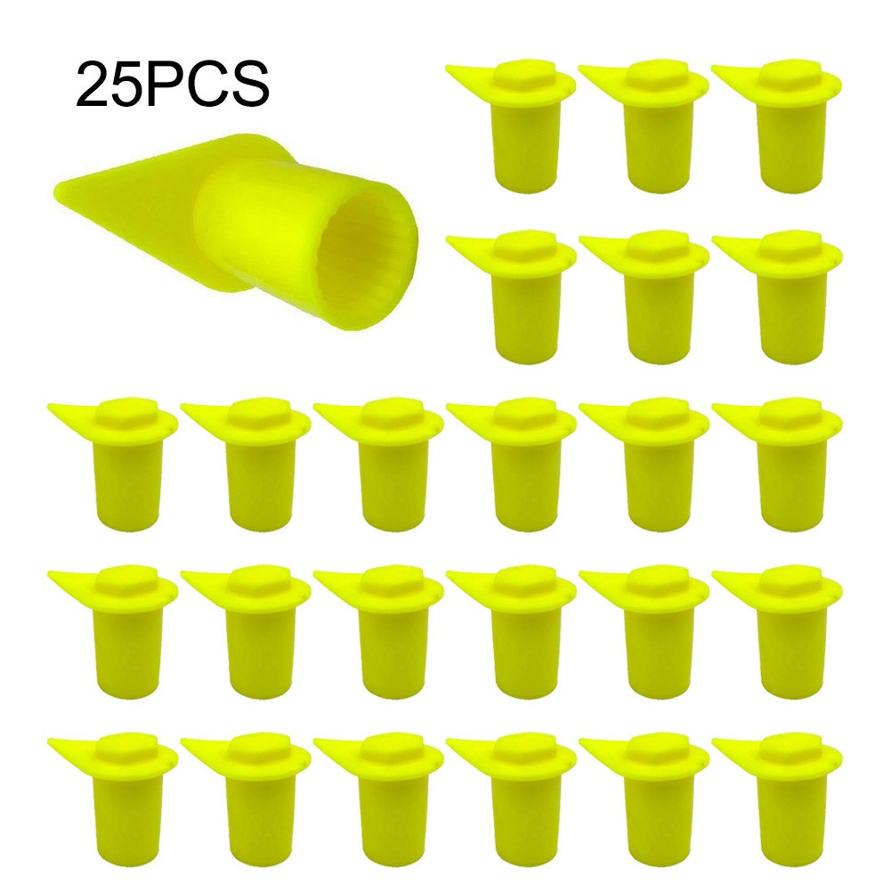 25pk x 21mm Dust Cap Wheel Nut Indicators Yellow Safety Wheel Nut
