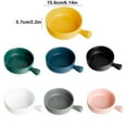 thumbnail image 5 of relayinert Ceramic Salad Bowl Handled Solid Color Adorable Washable Cute Home Breakfast Dinner Soup Fruit Bowls Tableware Grey, 5 of 5