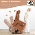 thumbnail image 5 of DeeHome Dual Motor Power Lift Recliner Chair for Elderly, One Touch Rest, Lay Flat Leather Lift Chair with Massage and Heat, USB & Type C Ports, Electric Recliner Chairs for Seniors, Caramel Medium, 5 of 9