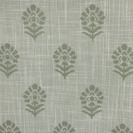 BETTER HOMES & GARDENS FLORAL BLOCK PRINT BLACKOUT SINGLE CURTAIN PANEL, GREEN, 50″W X 84″L