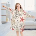 thumbnail image 5 of FORMRS Wearable Blanket Hoodie with Sleeves for Kids Cozy Flannel Sweatshirt, Light Starfish, 5 of 7
