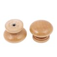 thumbnail image 1 of Tirador de cajón de madera redondo de un solo agujero Unique Bargains 34mmx25.5mm 2Pcs, 1 of 3