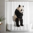 thumbnail image 5 of Funny Panda Extra Long Shower Curtain Set, Waterproof Shower Curtains for Bathroom, Cute Art Fun Lovely Animals on Toilets Washable Fabric Bath Curtain for Bathtub Decoration with Hooks 72x96 Inches, 5 of 9