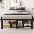 thumbnail image 2 of Merrland 18" Queen Size Metal Platform Bed Frame, Heavy-Duty, Ample Under-Bed Storage, No Box Spring Needed, Black, 2 of 9