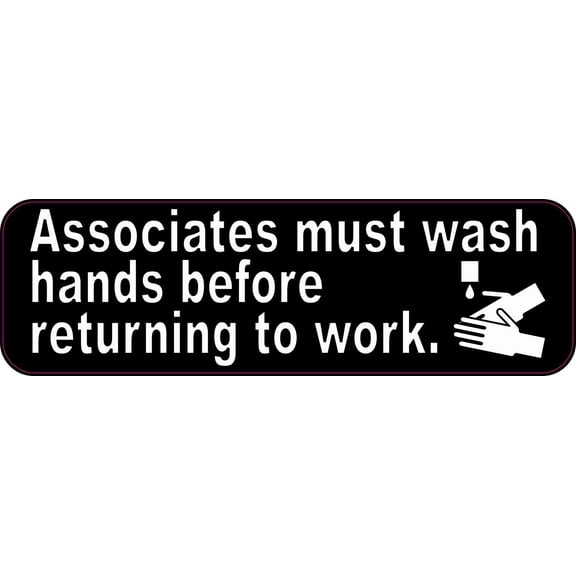 10in x 3in Associates Must Wash Hands Magnet
