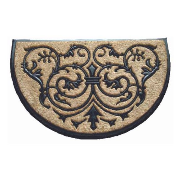 Geo Crafts G337-30 18 x 30 in. Rubber Coir Molded Monarch Doormat, Beige - Small