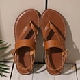 thumbnail image 6 of Women's Thong Flat Sandals Toe Post Design Solid Color Casual Summer Shoes with Adjustable Buckle Strap Non Slip Comfortable Beach Sandals for Women Plus Size Available, 6 of 8