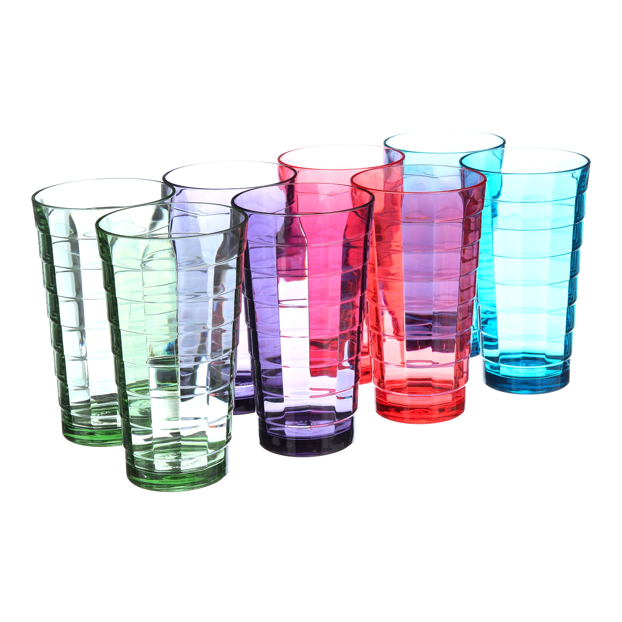 US Acrylic Optix Plastic Reusable Drinking Glasses (Set of 8) 20oz