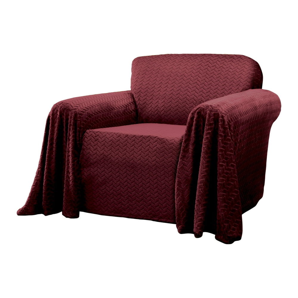 Innovative Textile Solutions 1Piece Mason Throw Chair Slipcover, Wine