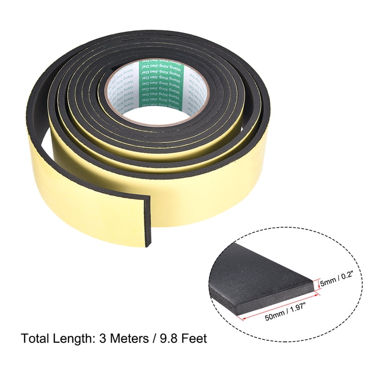 Uxcell Sealing Foam Tape – 8mm Wide X 3mm Thick X 4m Long, Self-Adhesive EVA Weather Strip For Windows & Doors (2-Pack)