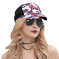 thumbnail image 5 of Picia Peonies Pattern Trucker Hat,Baseball Cap,Sun Protection Cap,Stylish Headwear,Leisure Cap,Outdoor Sports Cap, 5 of 7