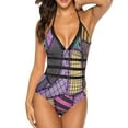 thumbnail image 2 of Patchwork Ragdoll Maillot de Bain une Pièce Imprimé pour Femmes Sexy Dos Nu Col en V Tenue de Plage d'Été Sally Patchwork Ed, 2 of 5
