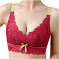 thumbnail image 4 of Bigersell Deep V Bra Ladies Comfortable Breathable No Underwire Lace Push-Up Adjustment Lift Bra Woman Underwear Women Size Sports Bra Tank Tops, Style 6537, Red 38B, 4 of 9