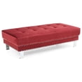 thumbnail image 2 of Passion Furniture Derek Cherry Velvet Upholstered Ottoman, 2 of 3