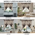 thumbnail image 3 of Texas Star Vintage Swag Valances for Windows, Kitchen Window Curtains Over Sink, Brown Khaki Wooden Retro Art Window Treatment Curtains for Living Room/Bedroom Curtains 2 Panel Sets 36"x45", 3 of 8
