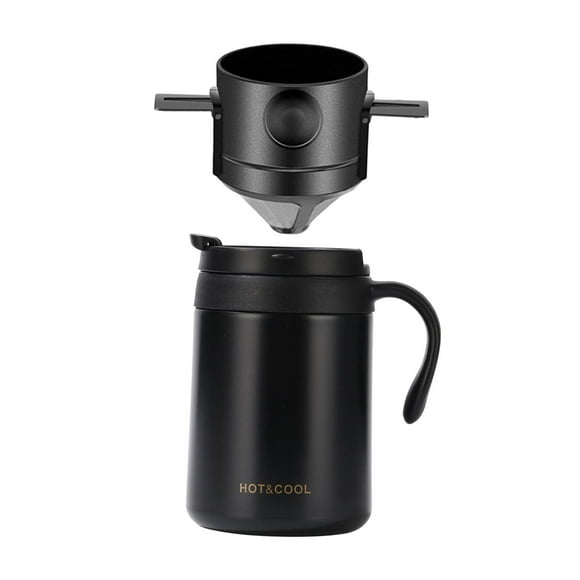 simhoa Camping Coffee Maker Set Coffee Cup Portable Stainless Steel Manual with Dripper