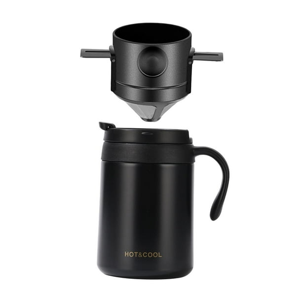Juego de cafetera para acampar, taza de café, taza de café de acero inoxidable, para mantener el frío o el calor, con gotero para acampar, hacer