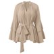 thumbnail image 4 of Nuevo vestido con falda irregular y cuello en V con mangas - Atado a la cintura, elástico, informal de verano/fiesta/playa, 4 of 5