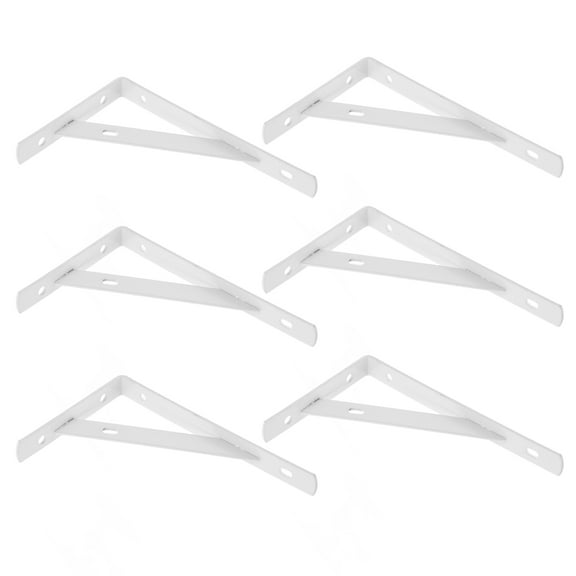 GOOHOCHY White Shelf Brackets for Home Use Made of Cold Rolled Steel Durable Rust Resistant 6pcs