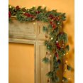 thumbnail image 1 of Guirnalda de Navidad de 6 pies con luces LED, guirnalda de pino ahum con bayas rojas para decoraciones de Navidad en interiores y exteriores (guirnalda de bayas rojas con cadena de luces LED, 1), 1 of 2