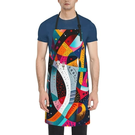

Coaee Abstract Jazz Instrumental for Waterproof Apron for Unisex Adult with Adjustable Bib Apron