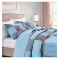 thumbnail image 3 of Bram 3-Piece Patchwork Quilt Set Queen - Pre-Washed Cotton Solid Plaid Multi Striped Coverlet - Lightweight Reversible Bedspread Bedding Set Queen Size, 3 of 7