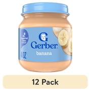 (12 pack) Gerber 1st Foods Natural for Baby Baby Food, Banana, 4 oz Jar