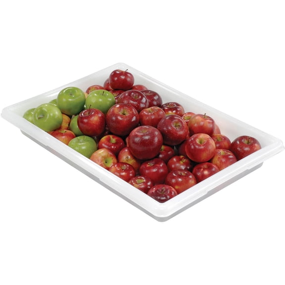 Rubbermaid White Plastic Box, 5 Gallon, 18 x 26 x 3-1/2, Lot of 6