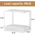 thumbnail image 2 of 2-Tier Desktop Printer Stand with Fabric Drawer, Prtiner Table with Storage Shelf, Desk Organizer for Home Office,3D Printer,Fax Machine,Scanner, 17.3"x11.8" White, 2 of 14