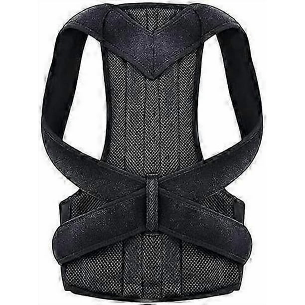 Posture correction back brace, adjustable, backshoulder support, for men and women (Black)