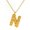 Letter N, variant on Initial Necklaces for Women Bubble Pendant Charm Gold Plated Letter K Stainless Steel Name Alphabet F Dainty Chain Personalized Statement Simple Elegant Jewelry Gold Letter B