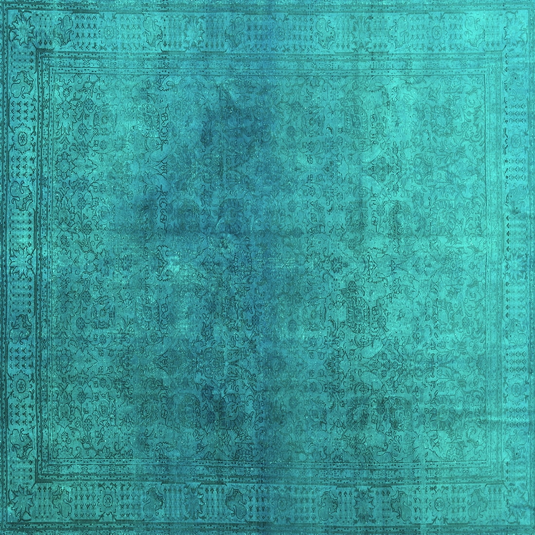Ahgly Company Indoor Square Persian Turquoise Blue Bohemian Area Rugs ...