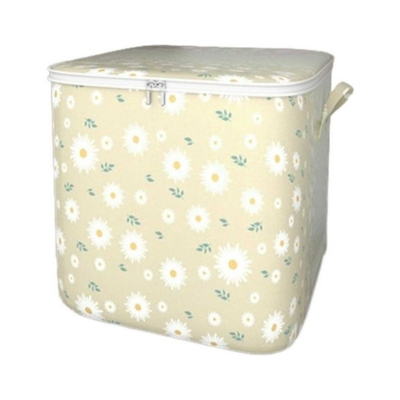 AnuirheiH Clothes Storage Bag, Heavy Duty Storage Bins with Lids Portable Storage Box with Double Zipper for Winter Indoor Blankets, Bedding, Travel 180L, Beige