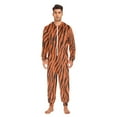 thumbnail image 2 of Tiger Stripes Adult onesie Pajamas, Crystal Velvet Ultra Soft Warm Jumpsuit for Men and Women, 2 of 7