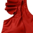 thumbnail image 3 of EGNMCR Bikini Set Women's Color High Waist One Shoulder Bikini Split Swimwear Set, 3 of 4
