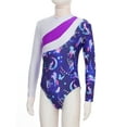 thumbnail image 3 of inhzoy Kids Girls Cartoon Print Mock Neck Leotard for Gymnastic Dance Sports Navy Blue 10, 3 of 7
