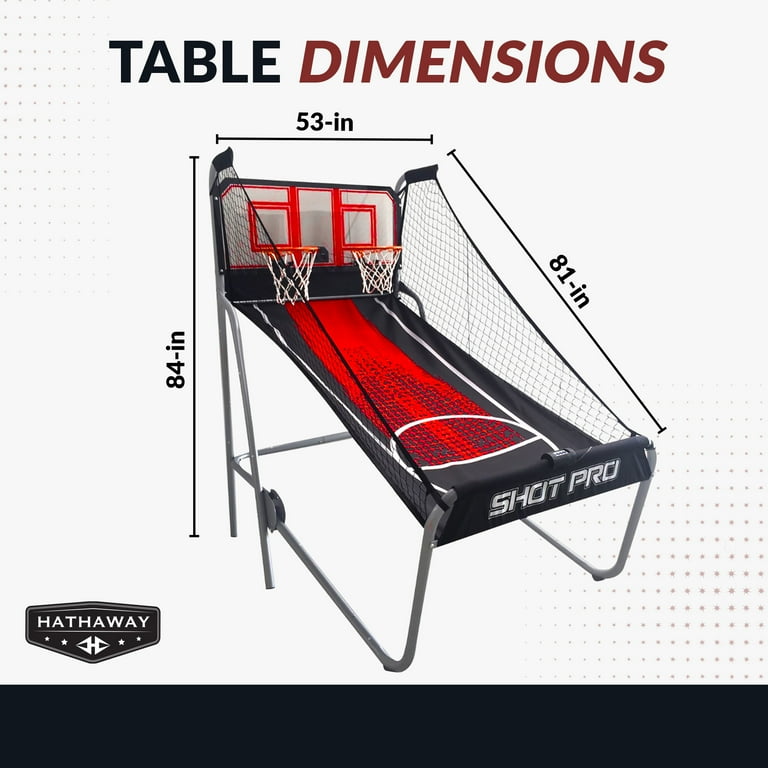 Hathaway Shot Pro Deluxe Arcade Basketball Game, foldable, 53-in W