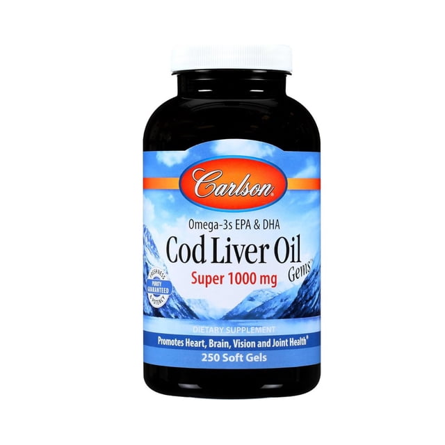 Carlson | Omega-3 EPA DHA | Aceite de Hígado de Bacalao 1000 mg | 250 cápsulas