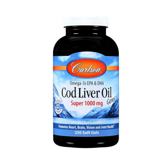 Carlson | Omega-3 EPA DHA | Aceite de Hígado de Bacalao 1000 mg | 250 cápsulas