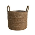 thumbnail image 2 of Handwoven Seagrass Storage Basket, Natural Woven Planter Pot & Decorative Flower Basket, Large Seagrass Organizer for Succulents, Indoor Plant Holder, Rustic Home Living Room Decor (9.8" x 7.8"), 2 of 4