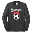 thumbnail image 2 of Wild Bobby, Cute Soccer Mom Ribbon Soccer Ball Gift Sports, Mother's Day, Men Long Sleeve Shirt, Charcoal, Small, 2 of 3