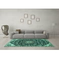 thumbnail image 3 of Ahgly Company Indoor Round Persian Turquoise Blue Traditional Area Rugs, 4' Round, 3 of 4