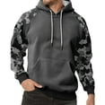 thumbnail image 2 of Men'S Hoodies Camo Sweatshirts Fashion Fall winter Hoodies Pullover Drawstring Winter Long Sleeve Shirt With Kangaroo Pocke Dark Gray 3XL, 2 of 5