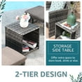 thumbnail image 2 of JOIVI 5 Piece Patio Furniture Set, Outdoor Wicker Patio Set with Ottoman and Coffee Table, Pillows Included, White, 2 of 9