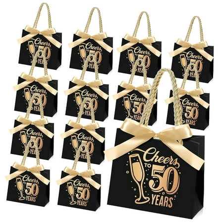 SKYSONIC Pcs Birthday Bags with Handles and Party Favor Bags Bulk for Birthday Wedding Anniversary Supplies Decorations, 5.51 2.36 4.72 Inches