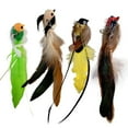 thumbnail image 1 of Cat Wand Refill Bird 4PCS Fake Feather Cat Stick Replacement Pet Toy Accessory, 1 of 10
