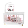 thumbnail image 6 of Emily Rose Toy Wooded Doll Bed Crib with Elephant Lovey and Matching Spinning Mobile - for Dolls up to 20 inches - White/Pink/Gray, 6 of 10