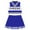Royal Blue, variant on DPOIS Kids Girls Sleeveless Cheerleading Dress Crop Top with Pleated Skirt Set