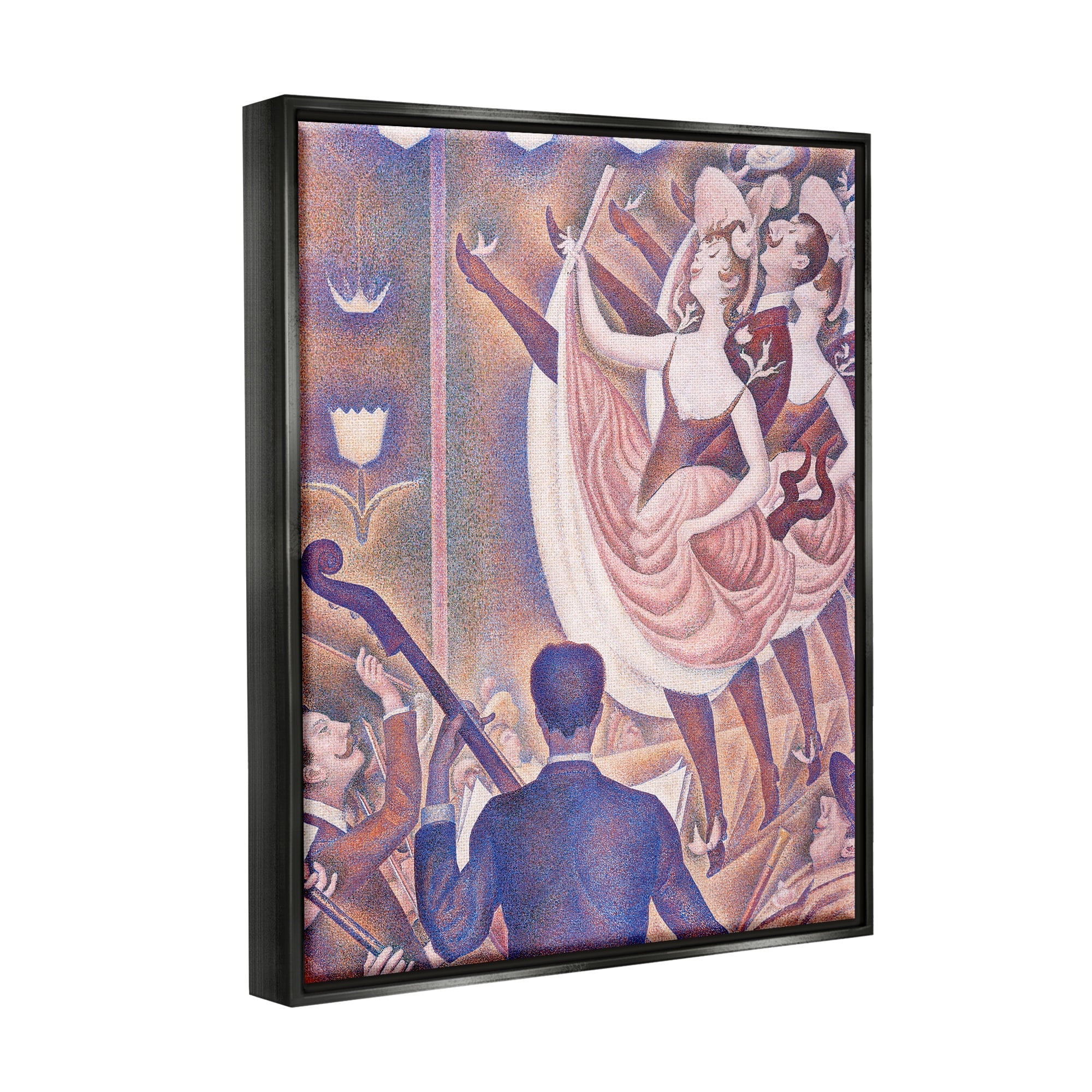 Stupell Industries La Chahut Classic Georges Seurat Painting Dance Portrait Painting Metallic Gold Floating Framed Canvas Print Wall Art, Design by one1000paintings