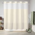 thumbnail image 6 of No Hook Shower Curtain, Cream Shower Curtains for Bathroom with See Through Top Window, Modern Pure Beige Waterproof & Washable Bath Curtain Standard 72"x72", 6 of 9